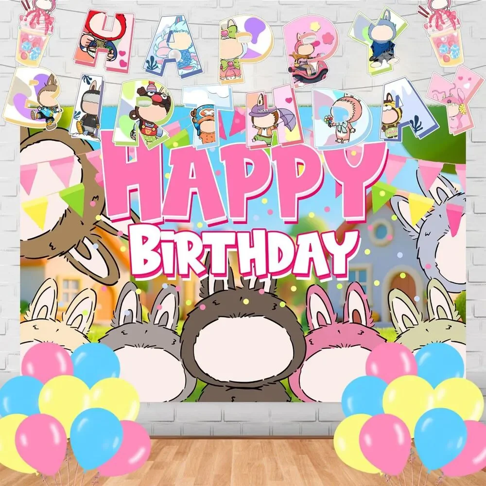 Bubu Monster Birthday Party Decorations Includes Banner, Backdrop, Balloons